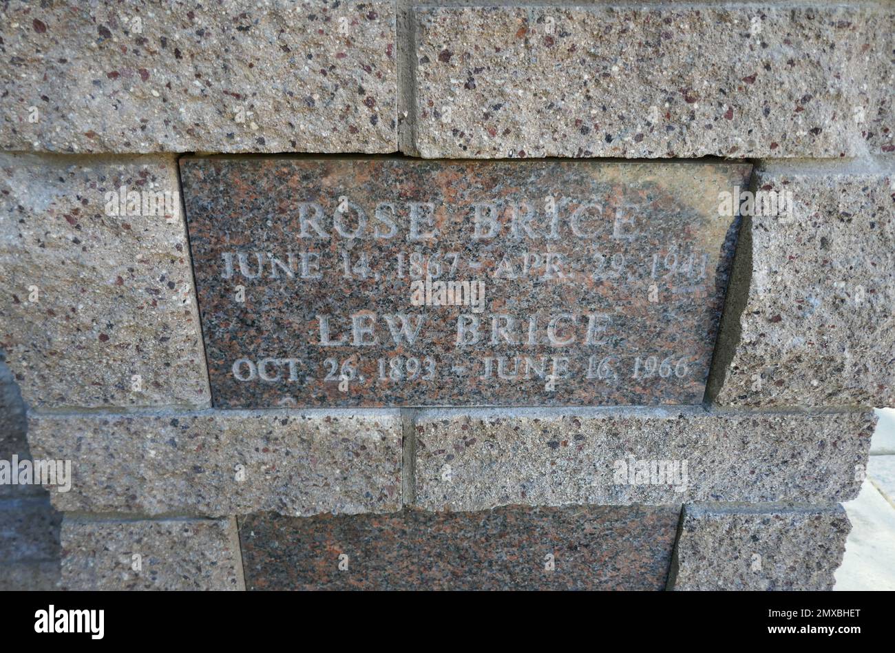Los Angeles, California, USA 31st January 2023 A general view of atmosphere of Actor Lew Brice's Grave at Pierce Brothers Westwood Village Memorial Park Cemetery on January 31, 2023 in Los Angeles, California, USA. Photo by Barry King/Alamy Stock Photo Stock Photo
