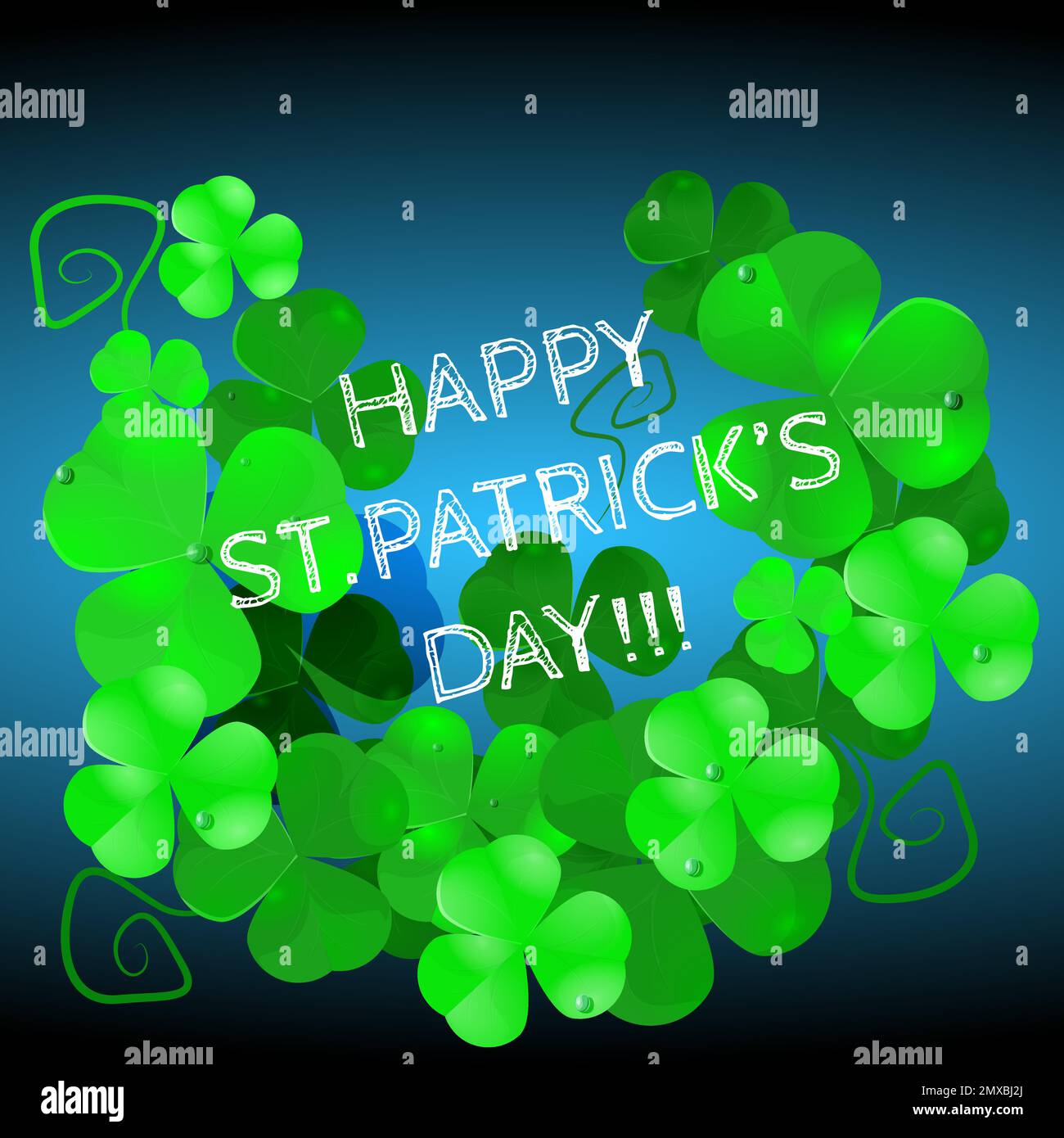 Cute shamrock with lettering for st patricks day Stock Vector