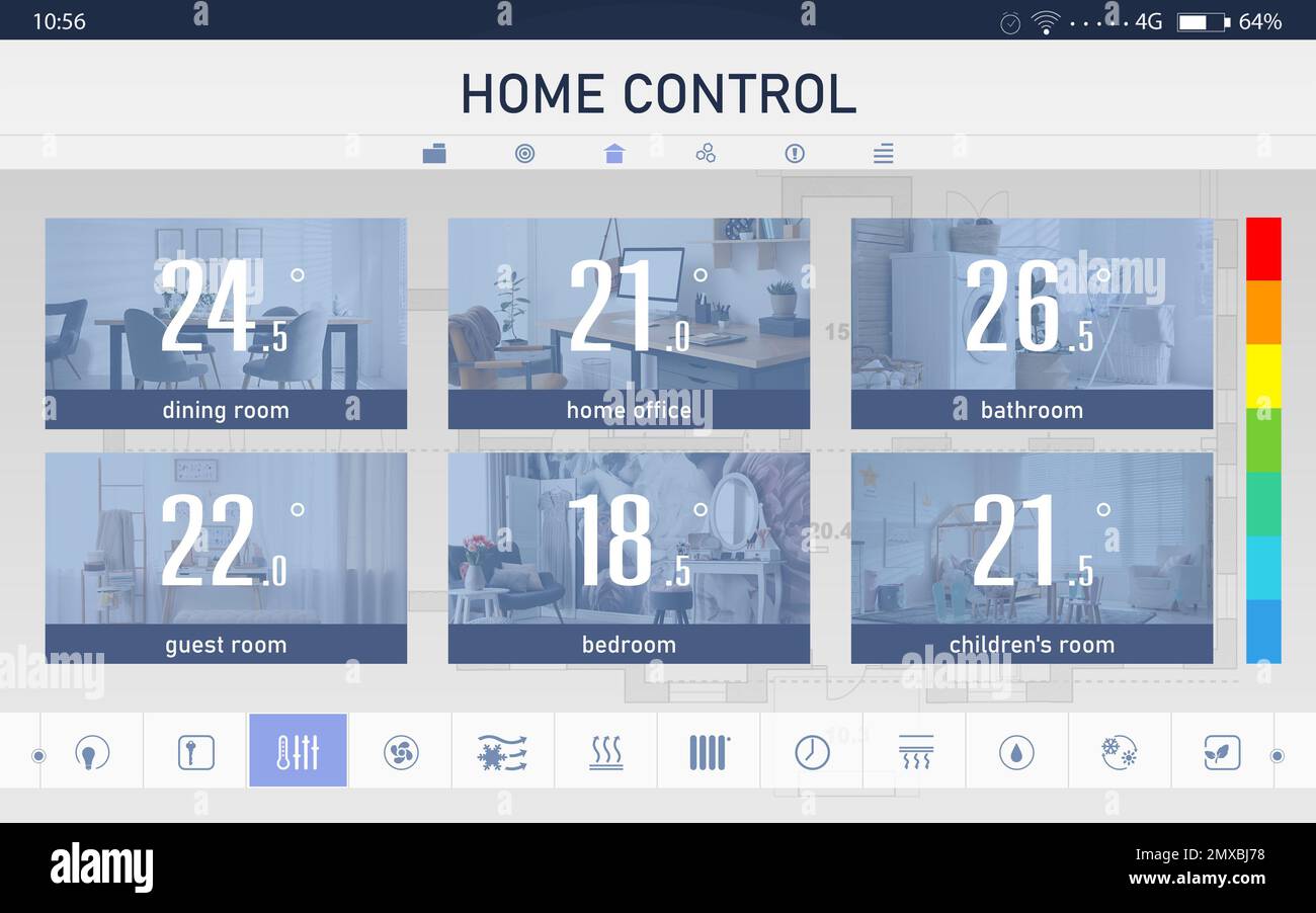 Energy efficiency home control system. Application displaying