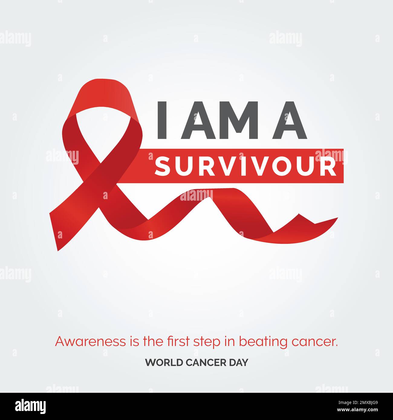I am A Surviour Ribbon Typography. Awareness is the first step in