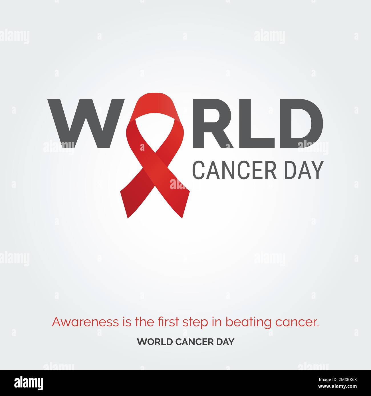 Awareness is the first step in beating cancer - World Cancer Day Stock Vector