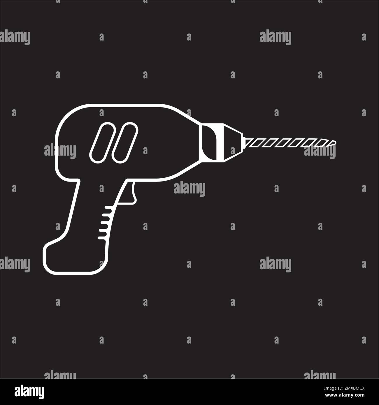Drill tool icon vector illustration,construction icon and background. Stock Vector