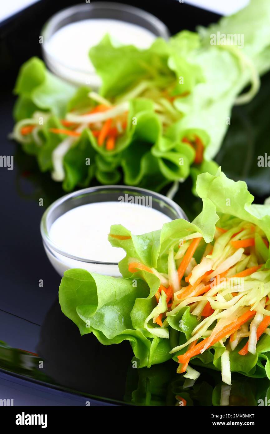 coleslaw salad with dressing Stock Photo Alamy