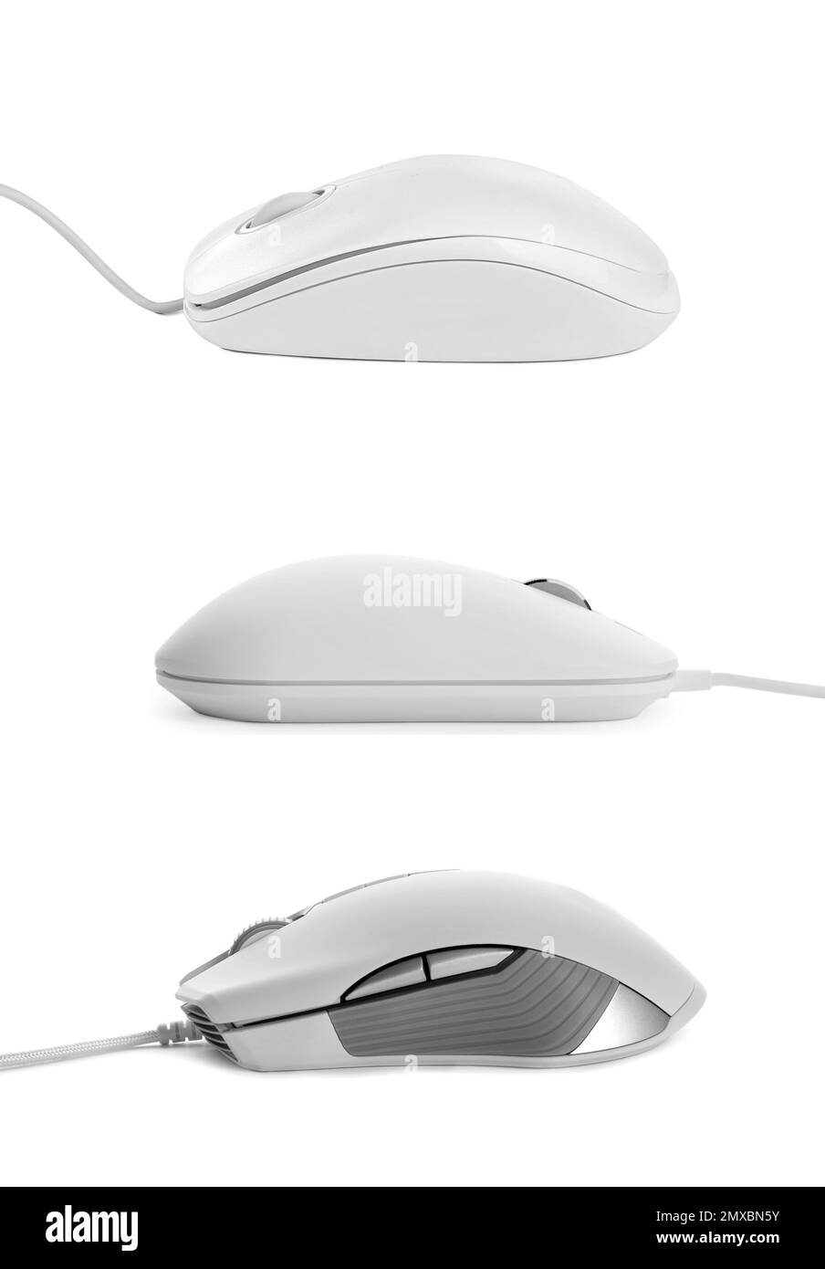 Modern computer mouse collection on white background Stock Photo Alamy