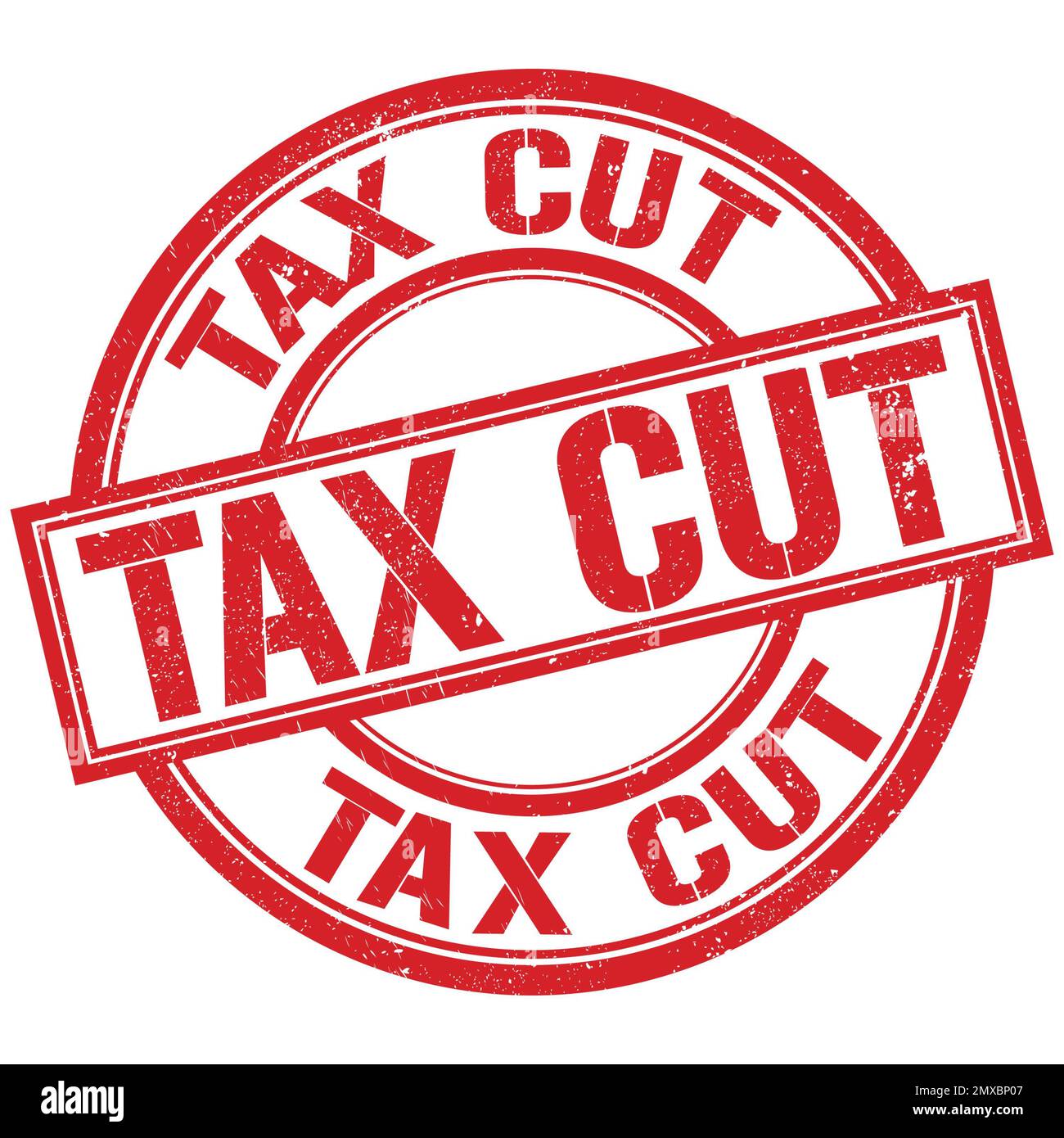 TAX CUT text written word on red round stamp sign Stock Photo Alamy