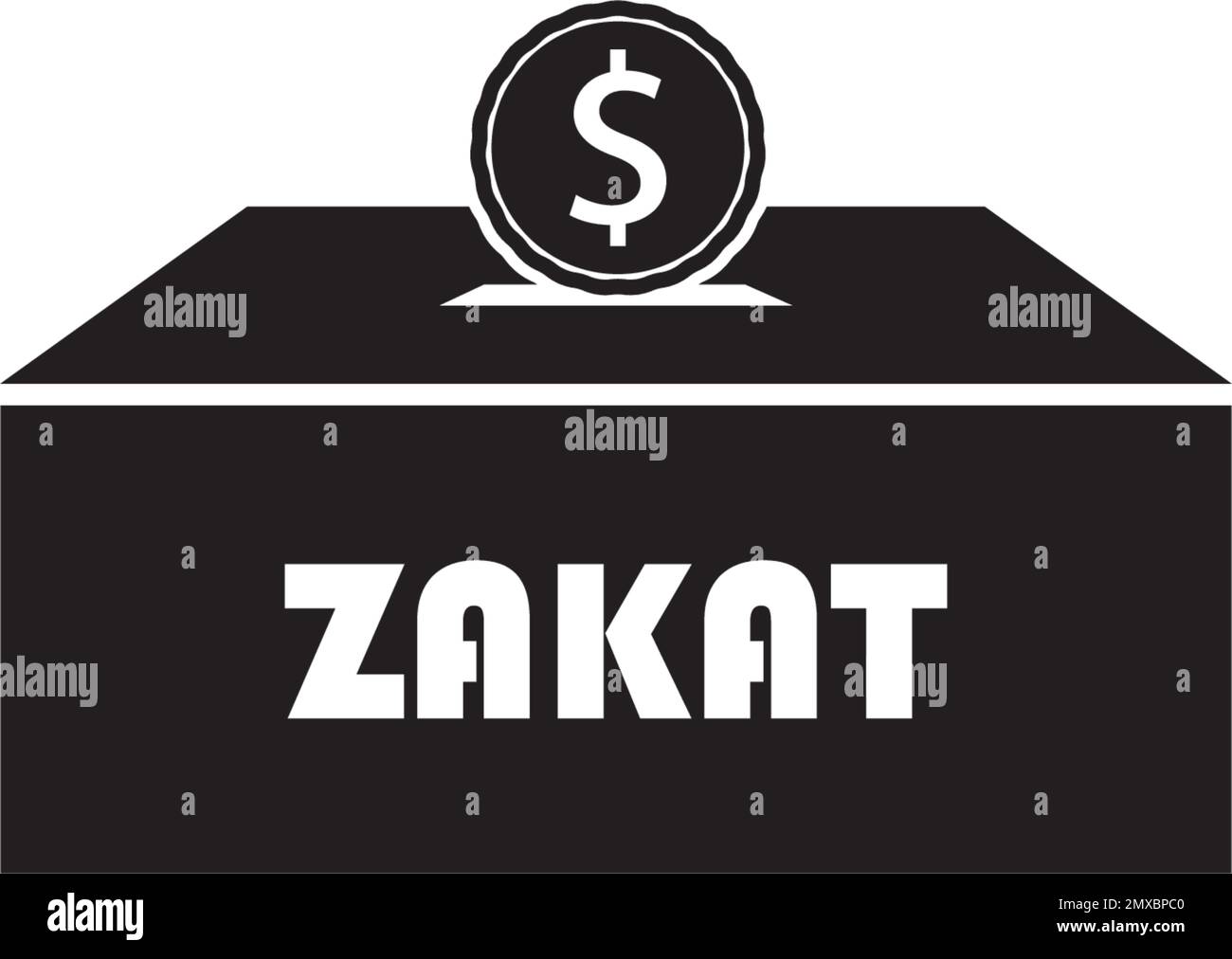 Zakat Icon Symbol. Premium Quality Isolated Money Box Element In Trendy