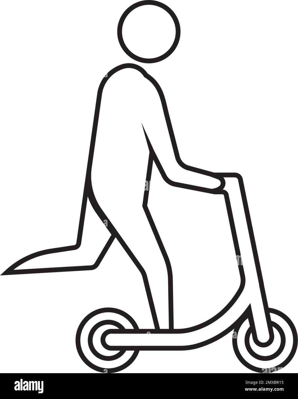 Man Riding Kick Scooter Icon vector illustration Stock Vector