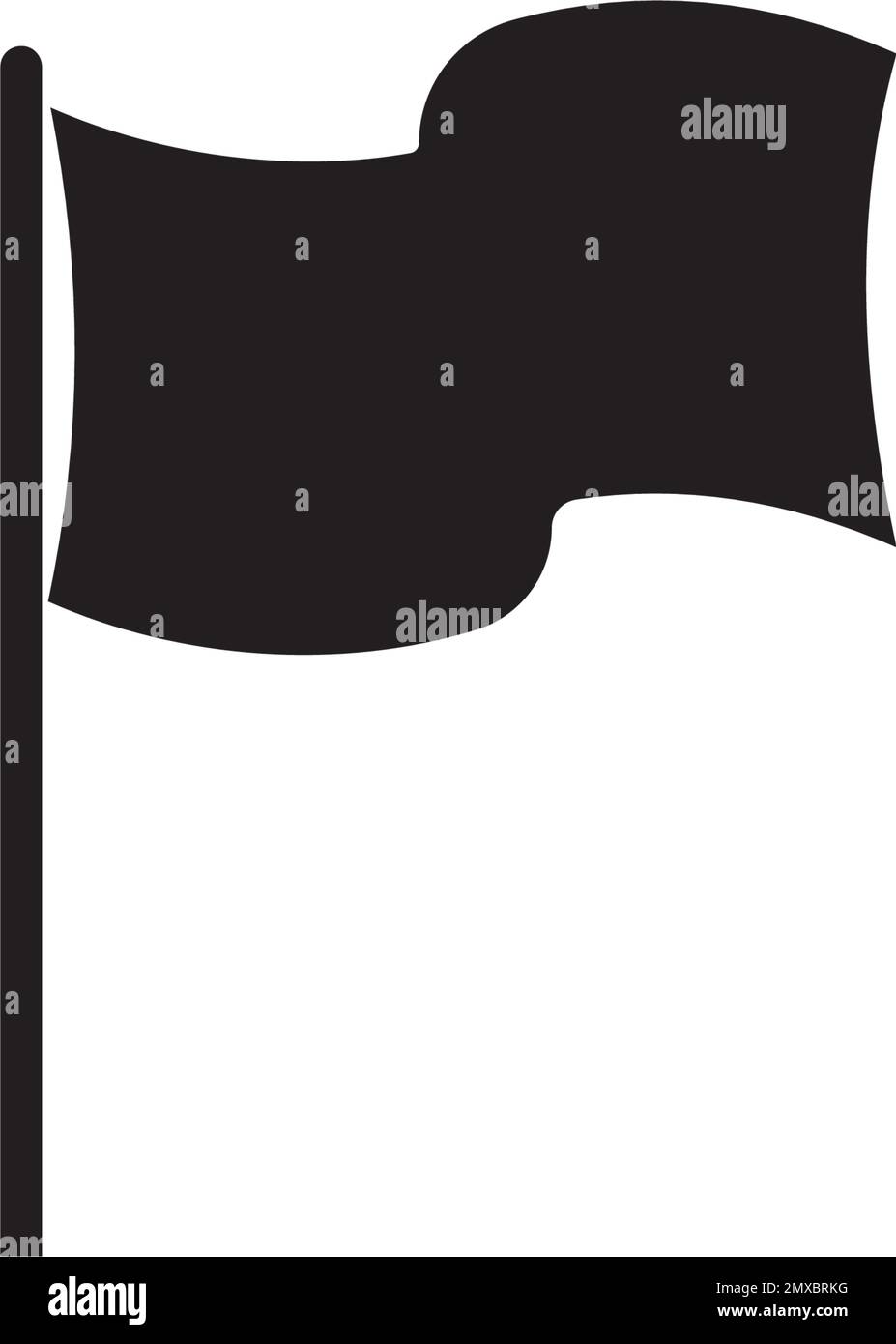 Flag icon isolated in black flat design on white background, Vector ...