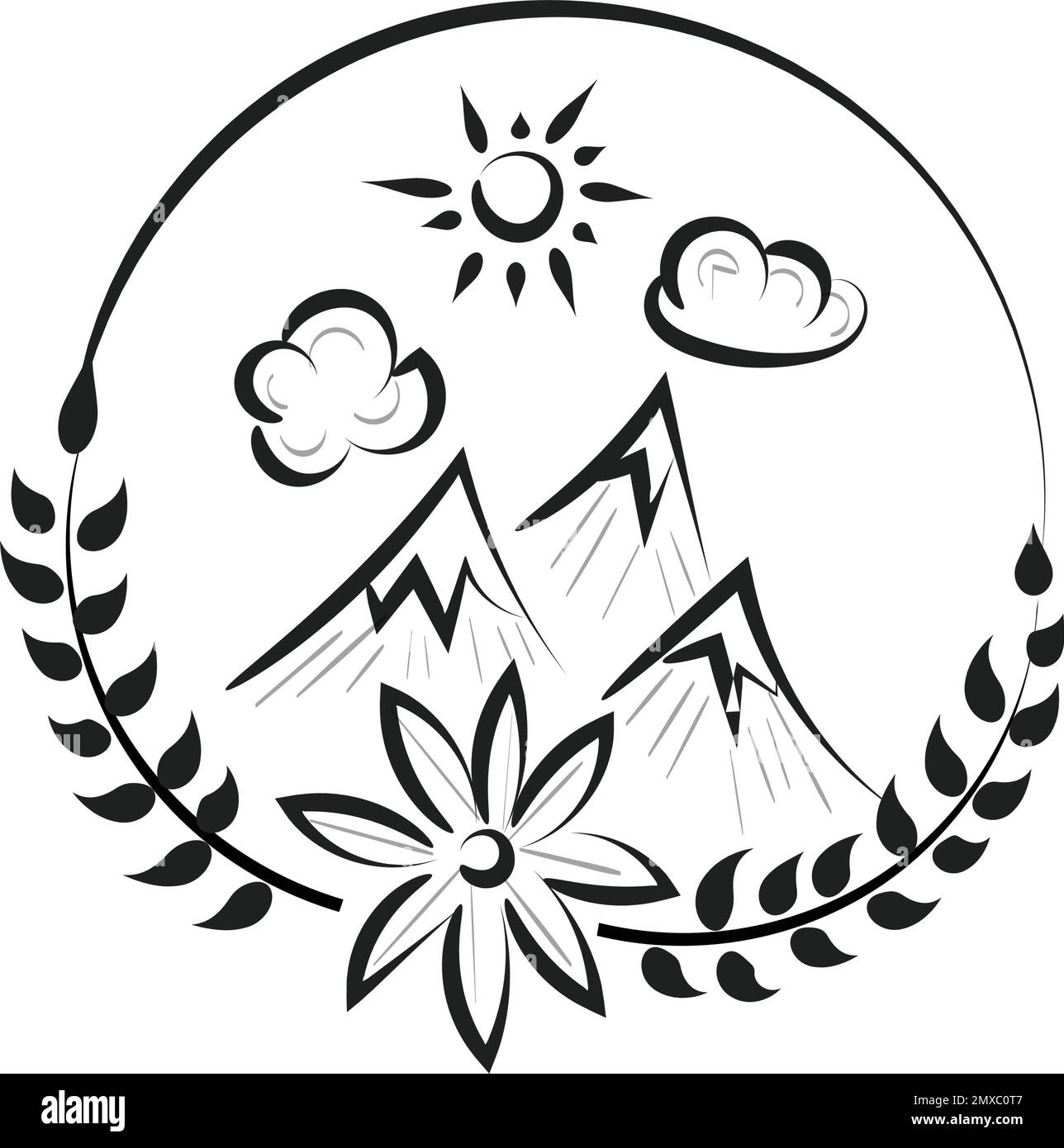 Landscape Design Clipart Black And White