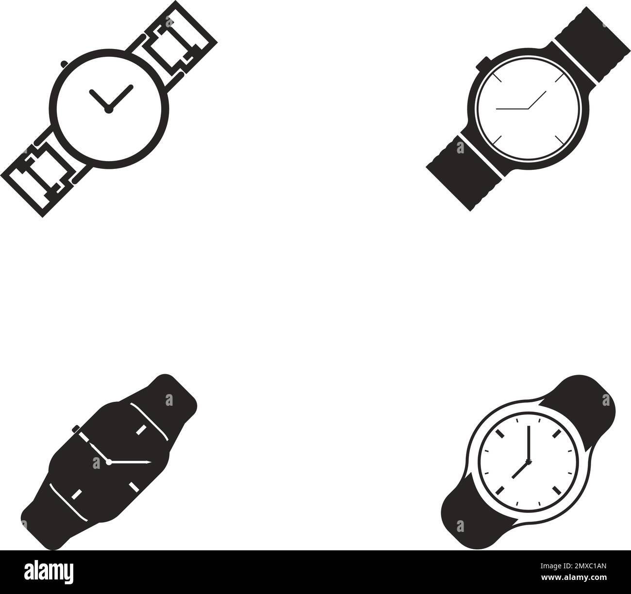 Wristwatch icon vector illustration logo design and background Stock