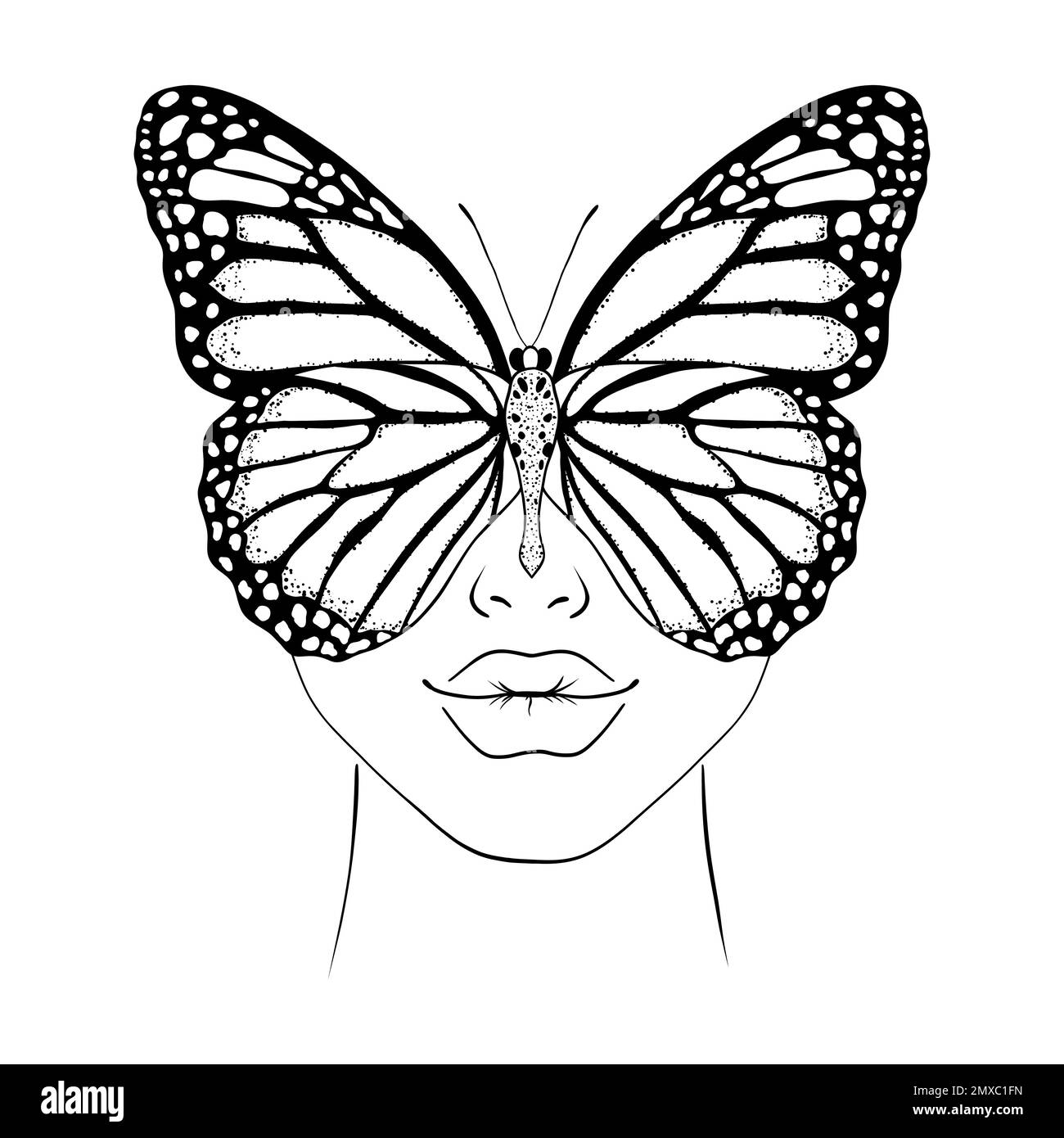 Butterfly and woman face Stock Vector Image & Art Alamy
