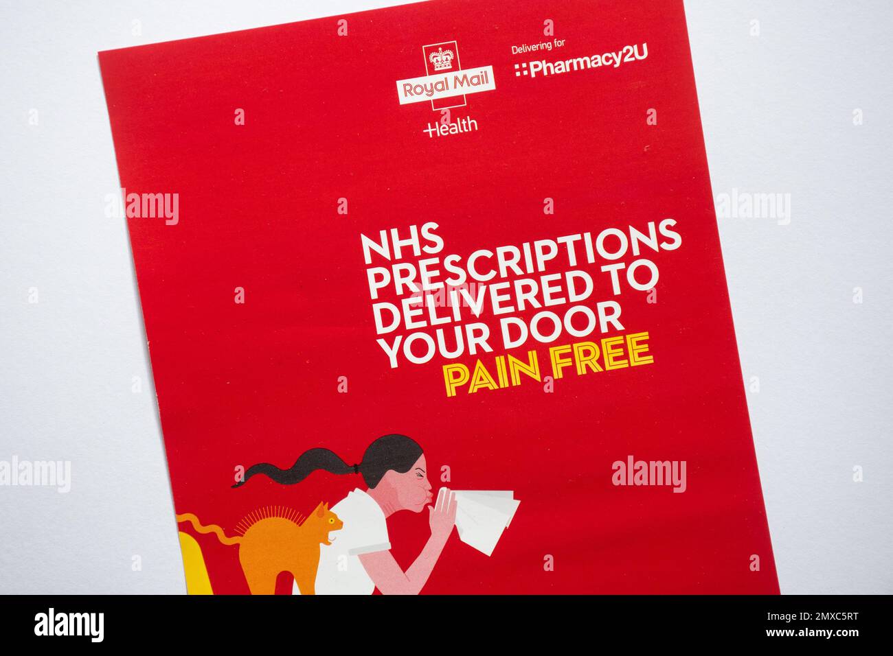Leaflet advertising Pharmacy2U services, NHS prescriptions delivered to
