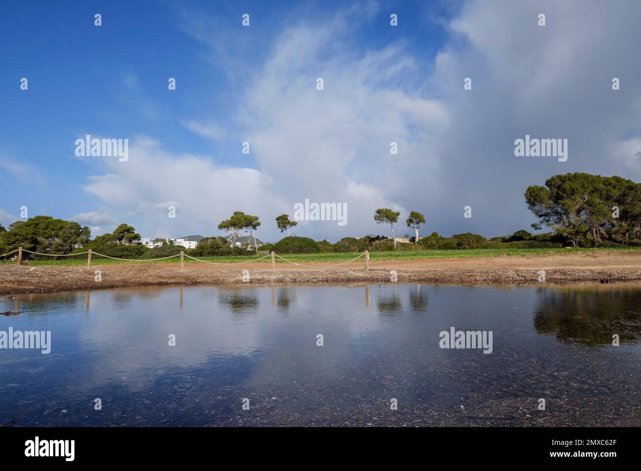 place of the mass grave of the dead republican militiamen, Sa Coma beach, Son Servera, Majorca, Balearic Islands, Spain Stock Photo