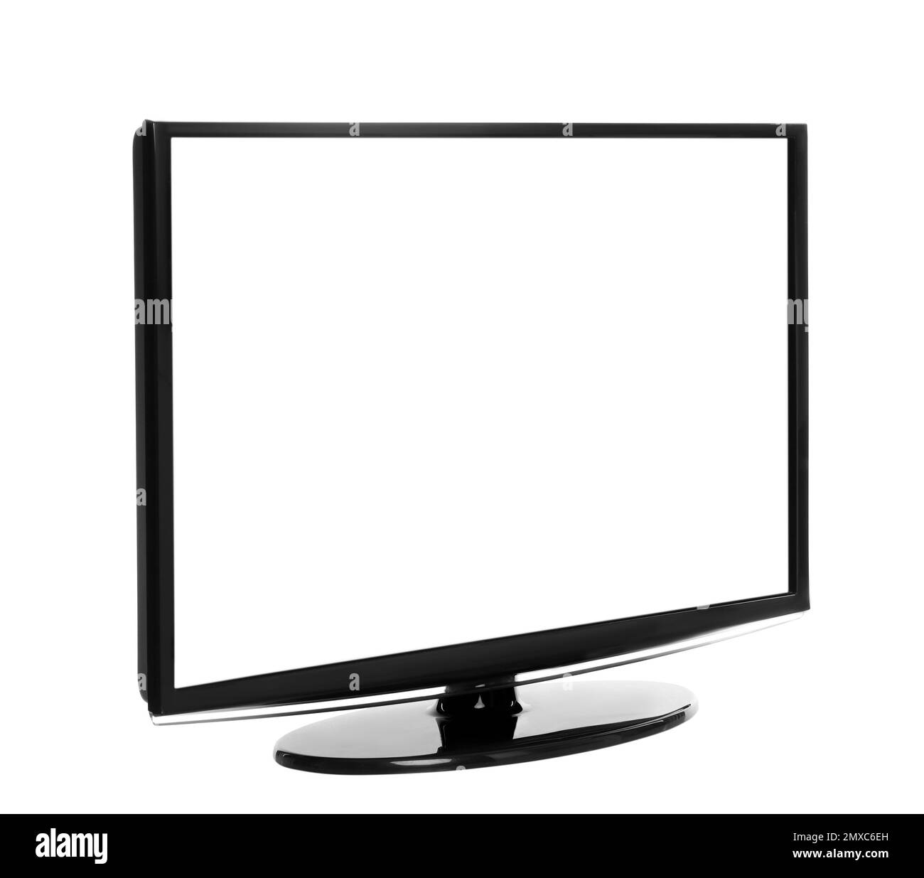 Modern plasma TV on white background. Space for design Stock Photo Alamy