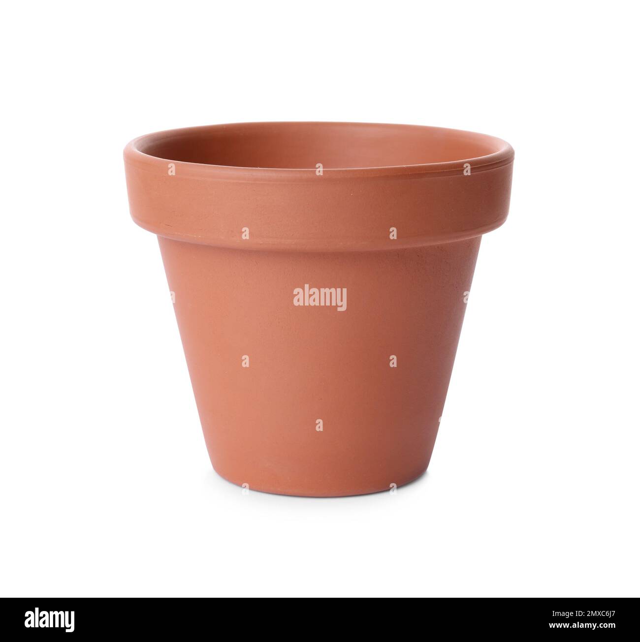 Stylish terracotta flower pot isolated on white Stock Photo - Alamy