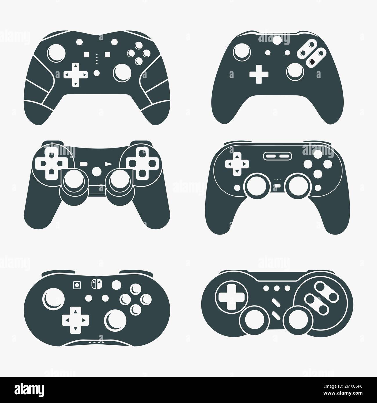 Game controller silhouettes Stock Vector