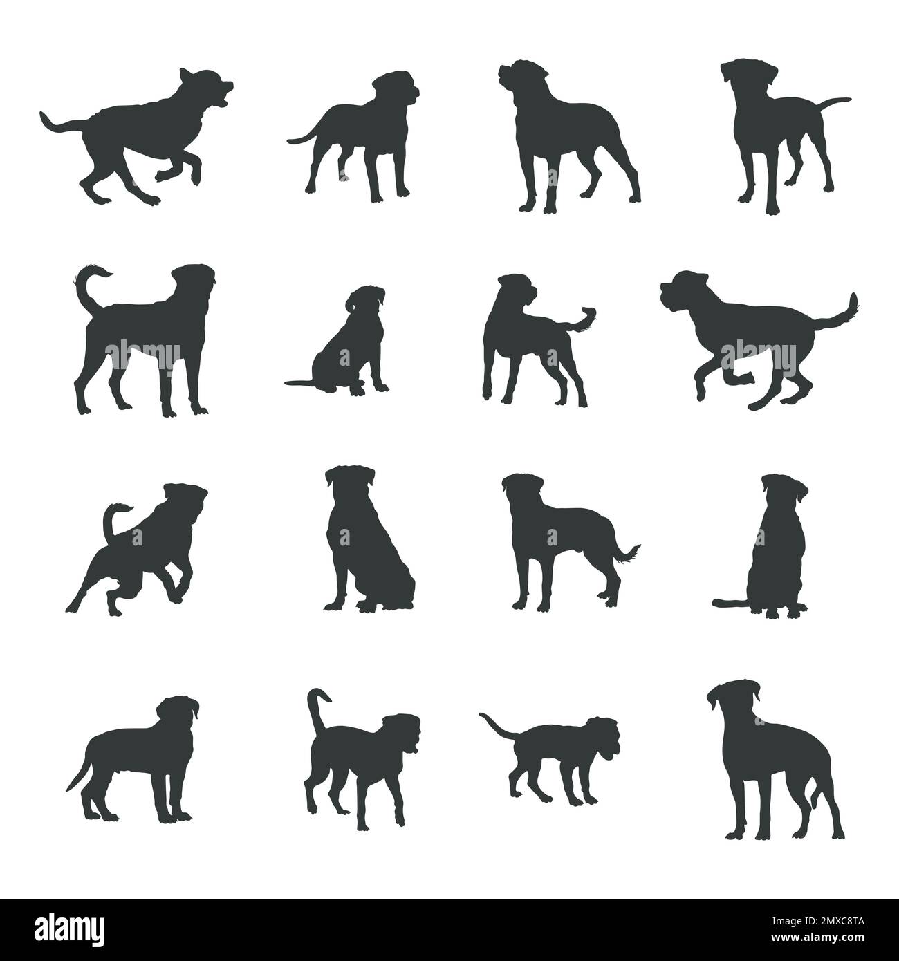Rottweiler dog silhouette Cut Out Stock Images & Pictures ...