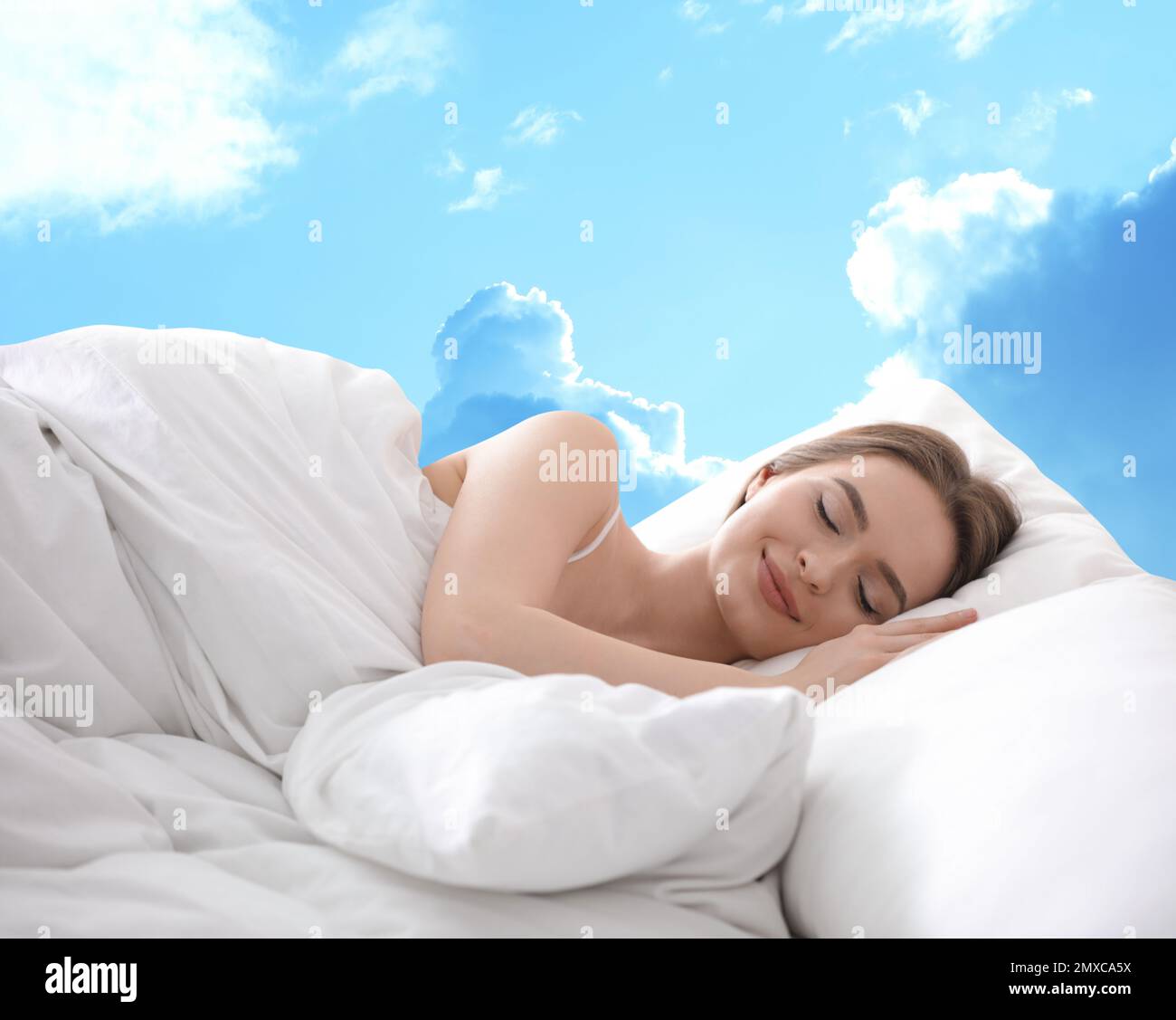 Woman sleeping bed summer hi-res stock photography and images - Alamy