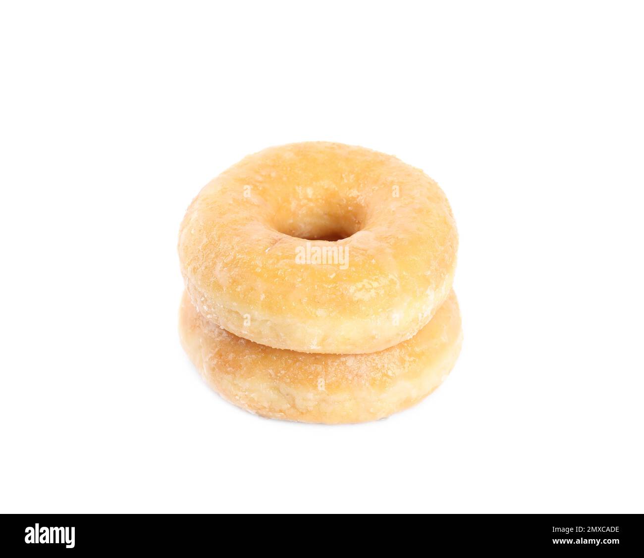 Sweet delicious glazed donuts on white background Stock Photo - Alamy