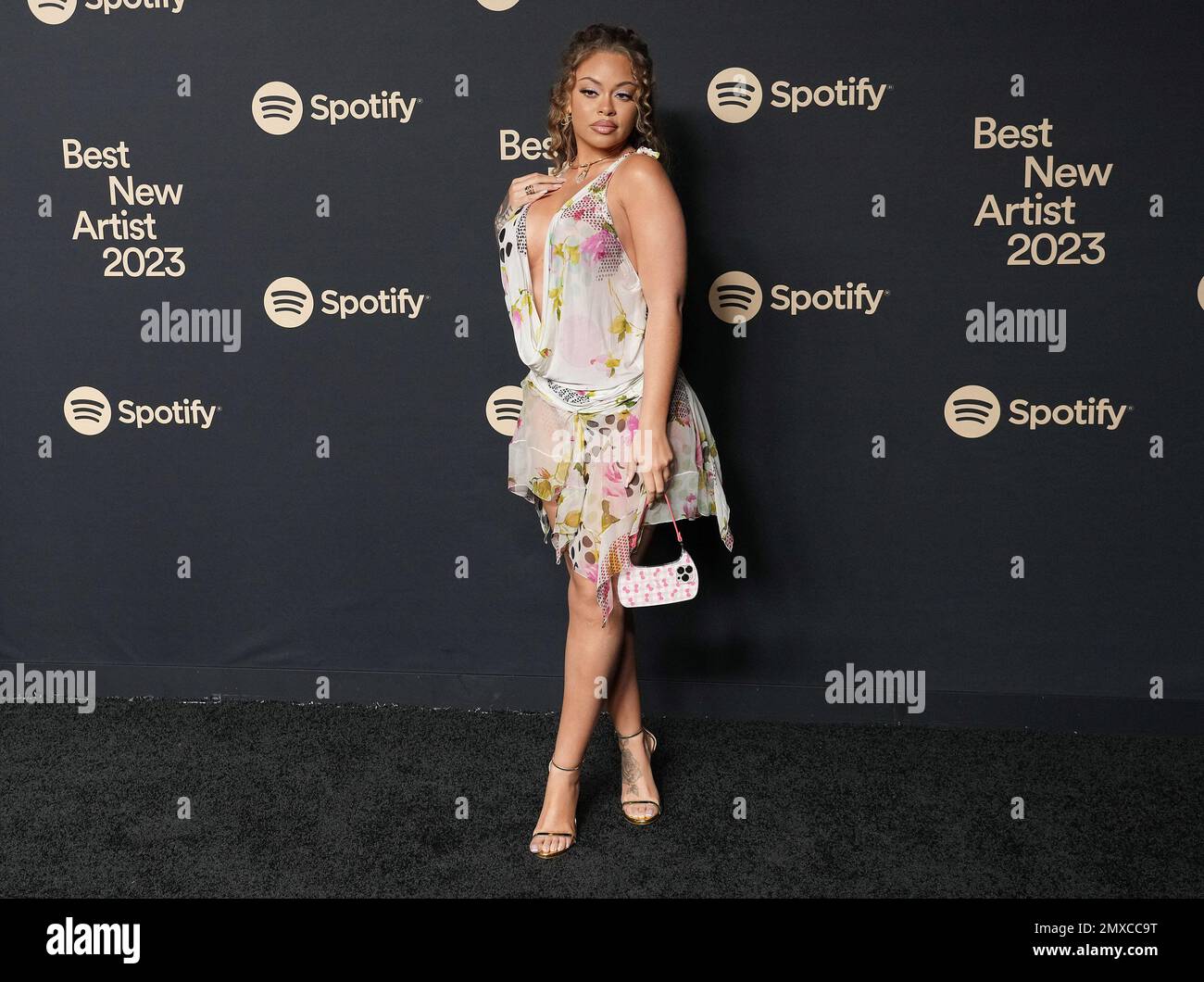 West Hollywood, CA, February 2, 2023. Latto arrives at the Spotify's ...