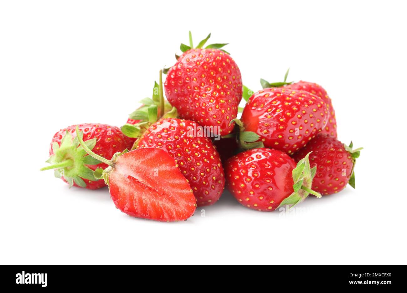 Delicious fresh ripe strawberries isolated on white Stock Photo - Alamy