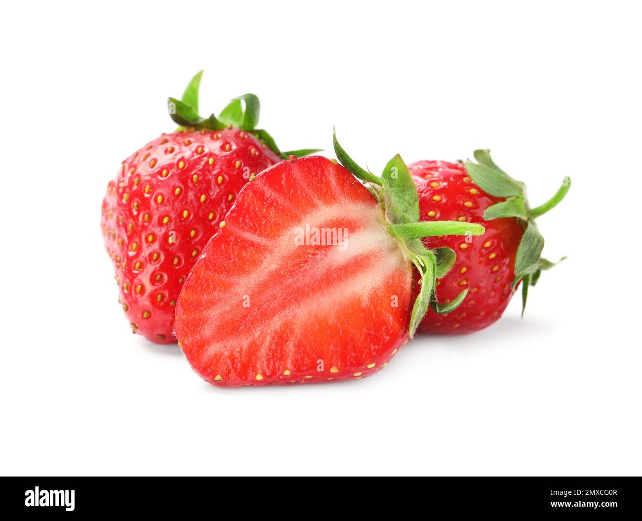 Delicious fresh ripe strawberries isolated on white Stock Photo - Alamy