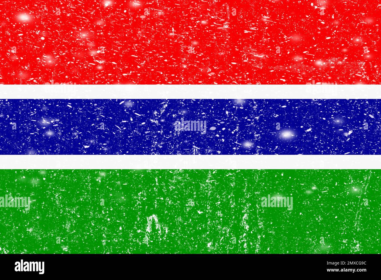Flag Of Gambia. Gambian National Symbol In Official Colors. Template