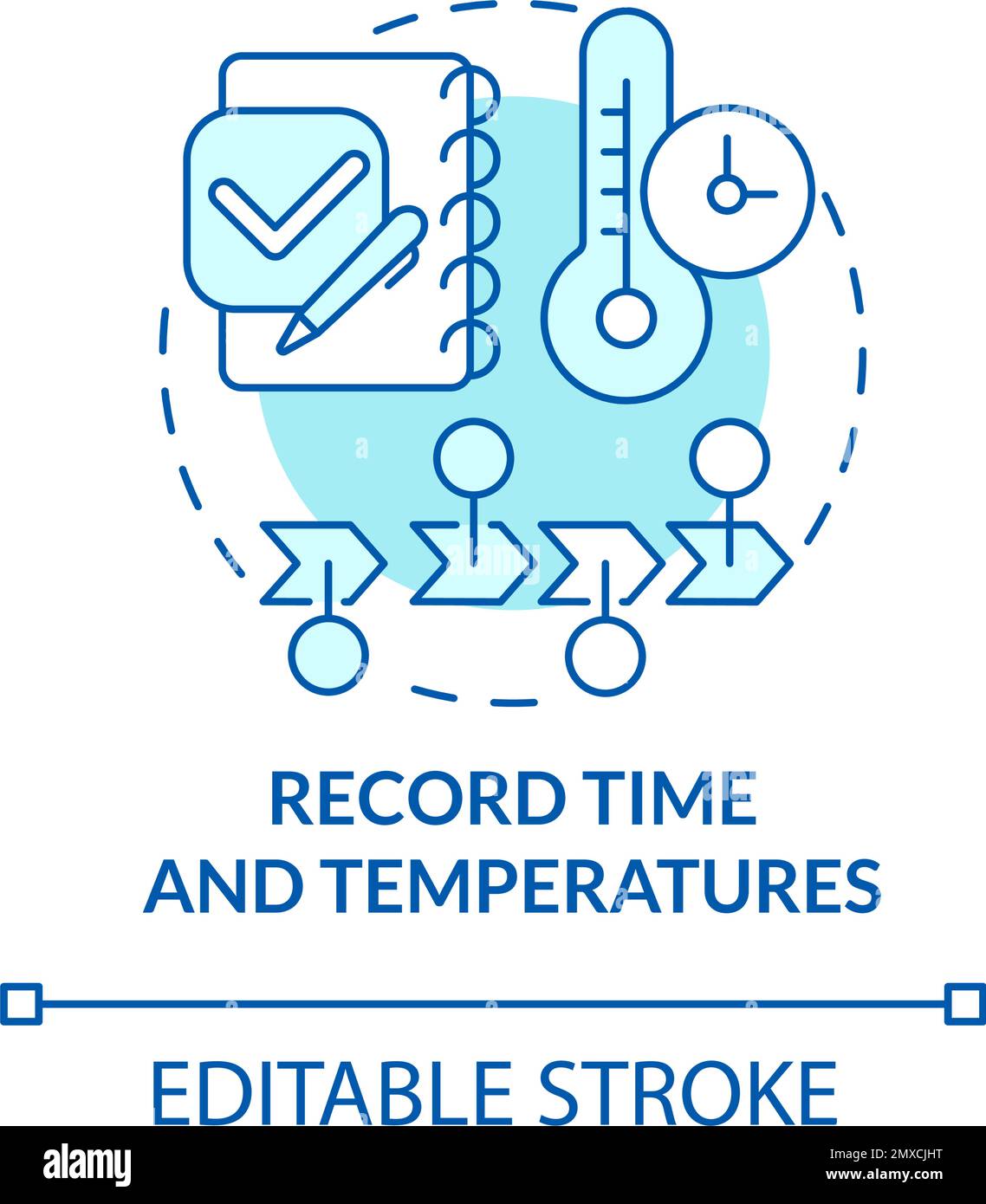 Record time and temperatures turquoise concept icon Stock Vector Image