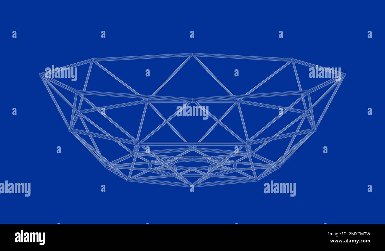 3D wireframe model of minimalist mesh fruit bowl Stock Photo Alamy