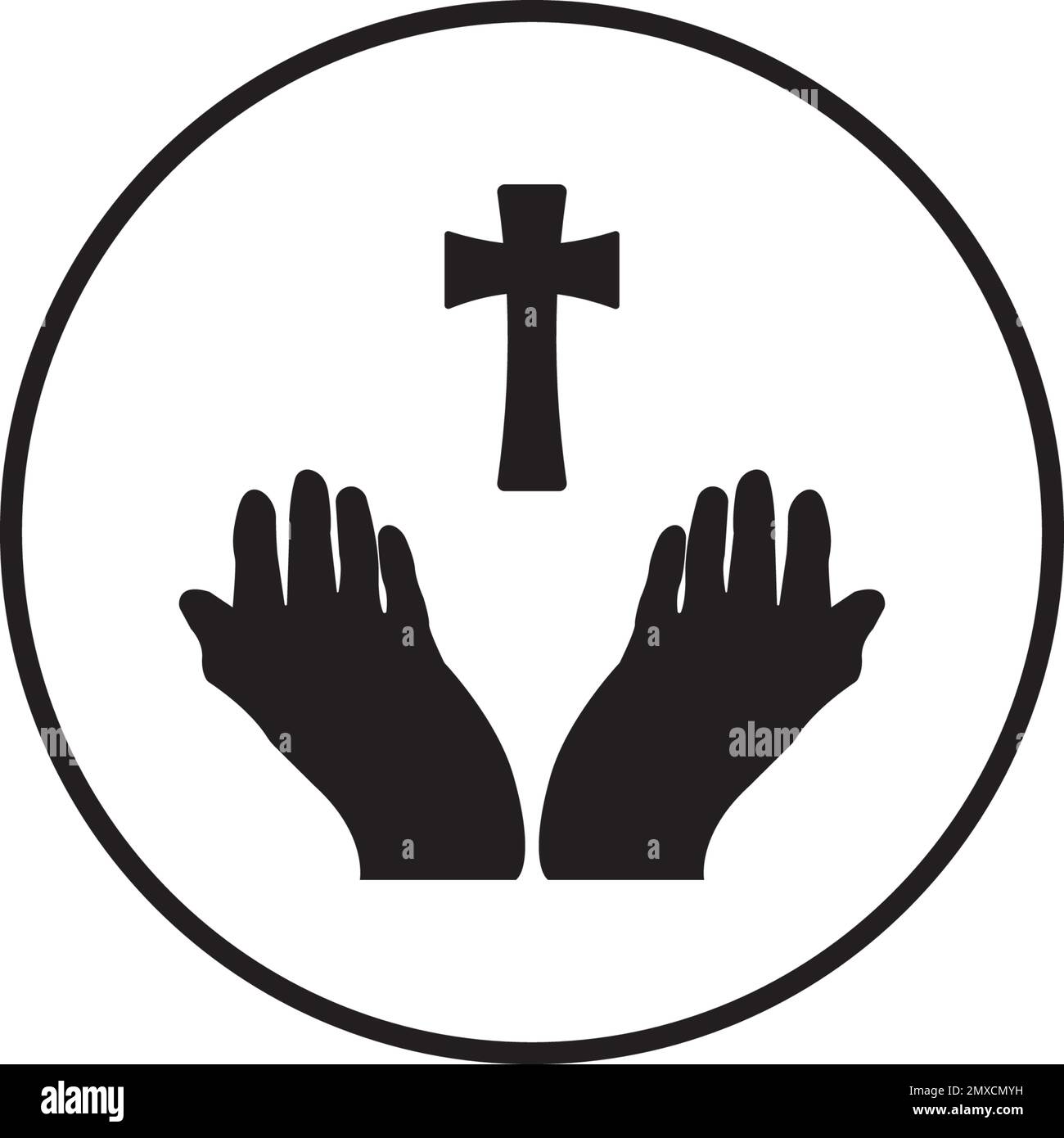 symbol of Christian cross, vector illustration design template. Stock Vector