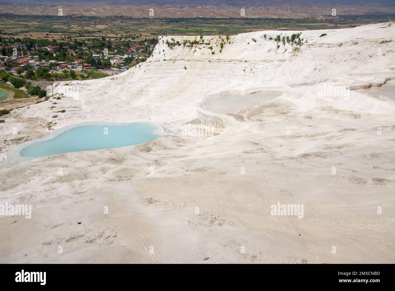 A drone shot of minerals in the Pamukkale natural park in Denizli, Turkey  Stock Photo - Alamy