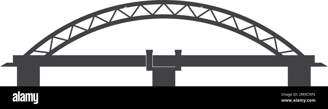 Bridge vector icon illustration logo design Stock Vector