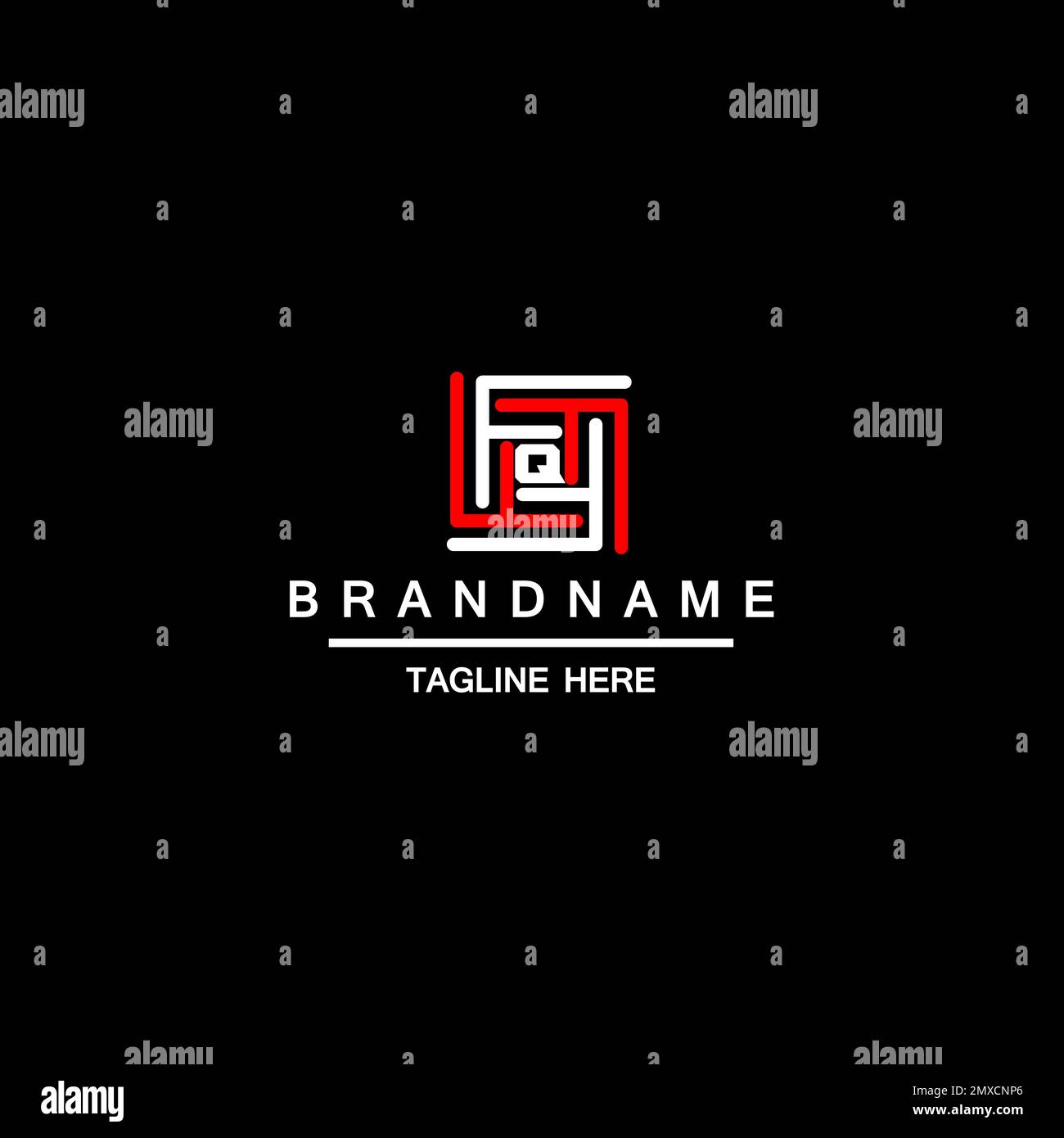 Q initial letter simple modern logo design maze concept Stock Vector