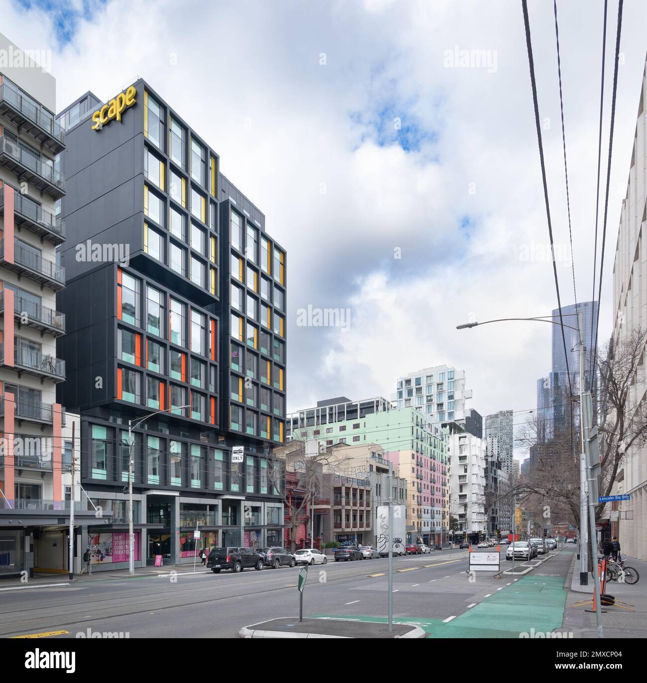 Melbourne, Victoria, Australia Scape Carlton student housing building by Denton Corker