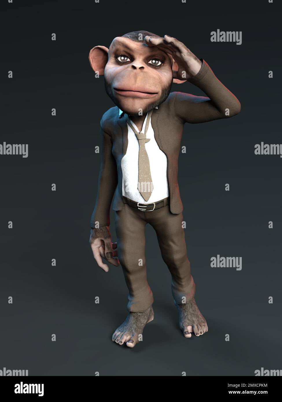 3D-illustration of a cute and funny human cartoon monkey animal Stock Photo  - Alamy