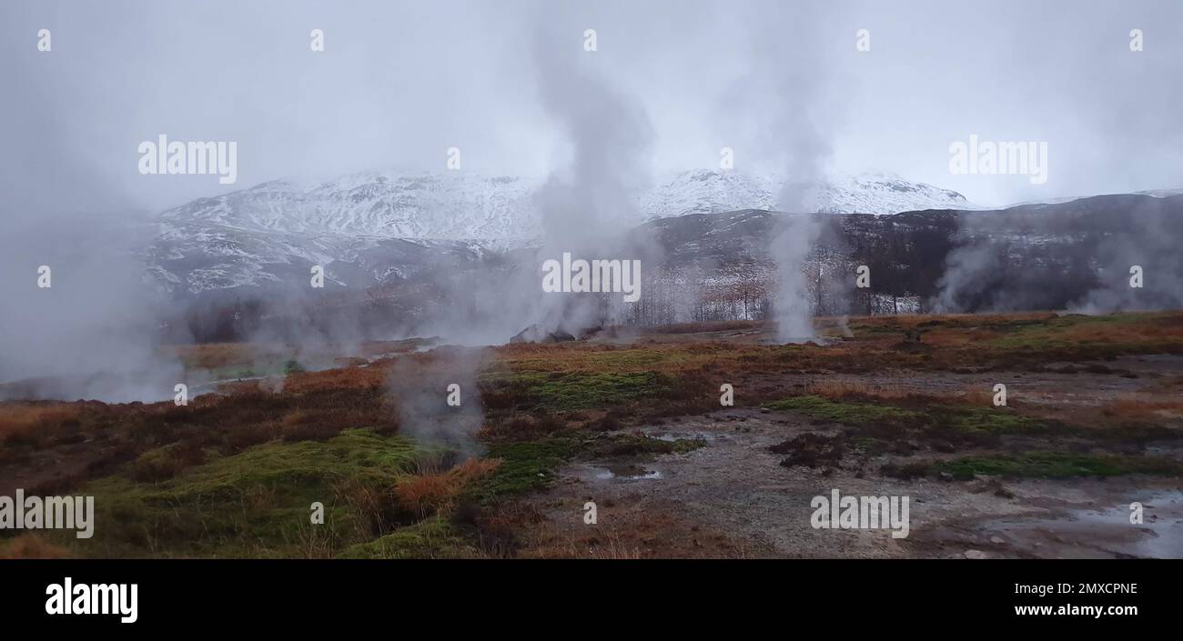 The Hot springs and Geysers in Iceland Stock Photo - Alamy