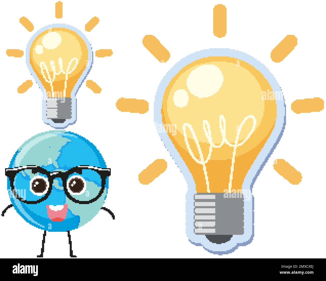 Light bulb with earth globe icon illustration Stock Vector Image & Art ...