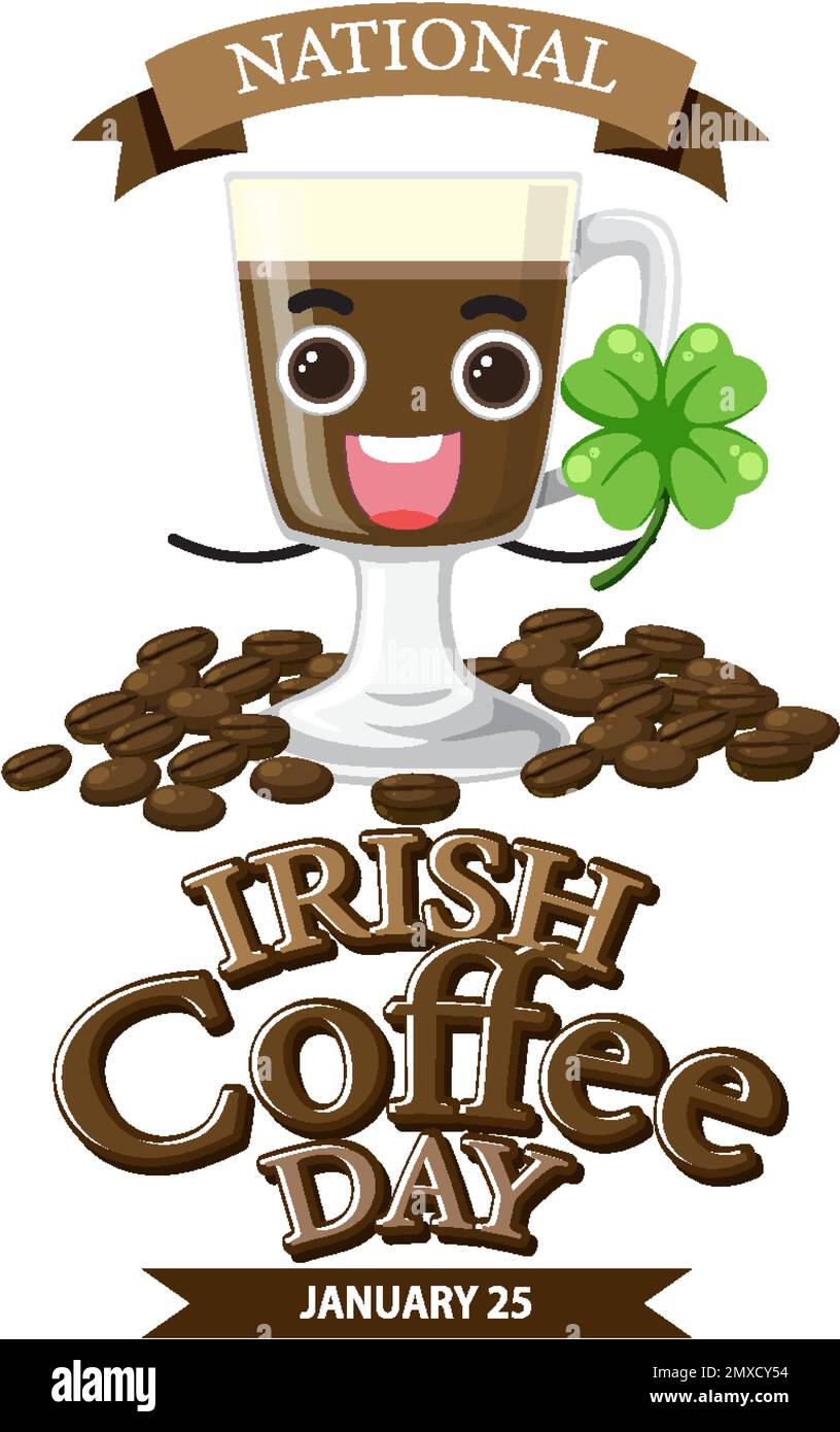 National Irish Coffee Day Banner Design illustration Stock Vector Image