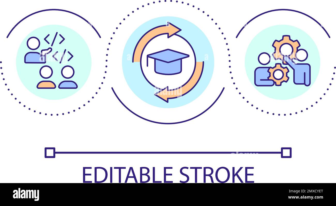 IT education loop concept icon Stock Vector