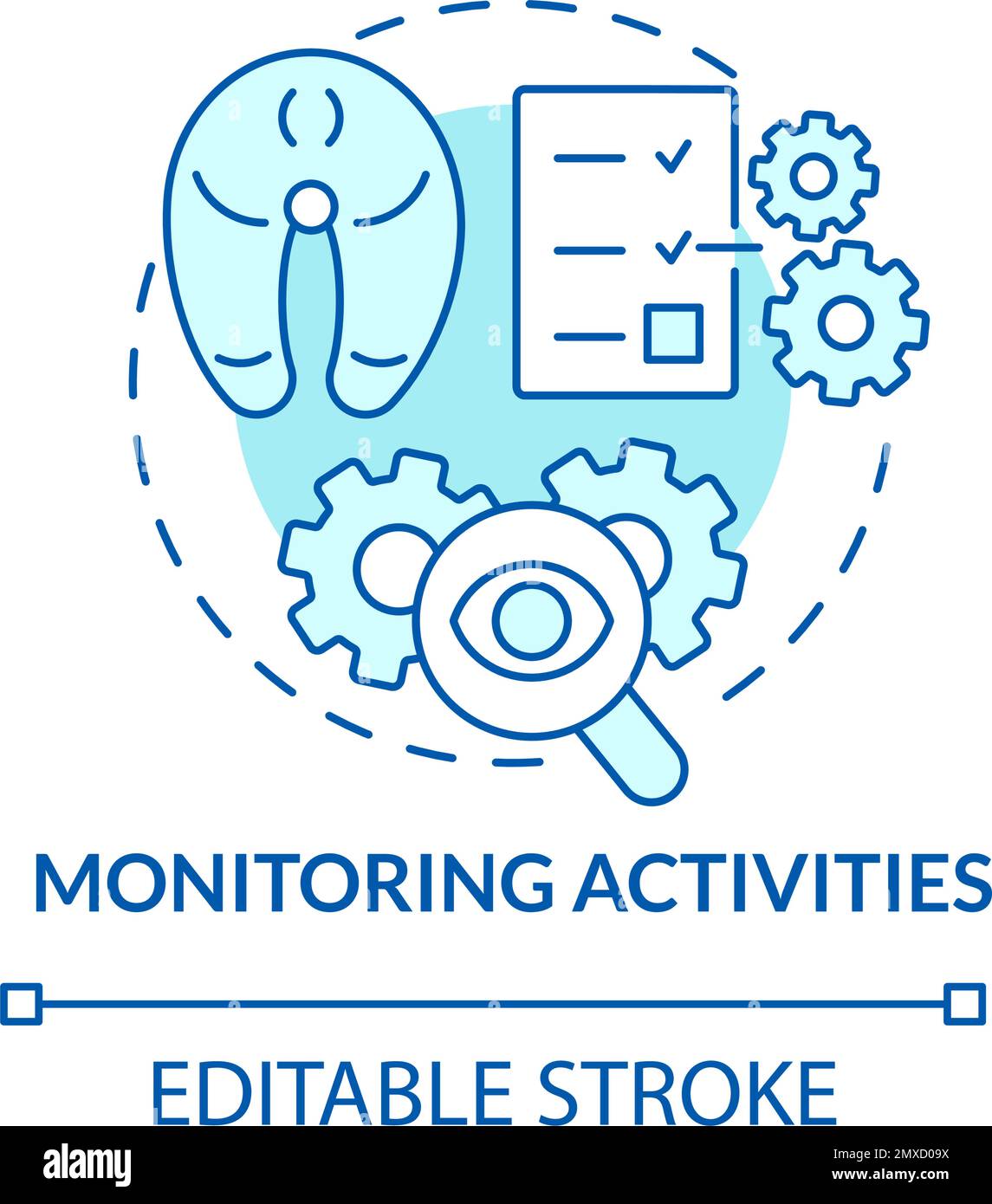 Monitoring activities turquoise concept icon Stock Vector Image & Art