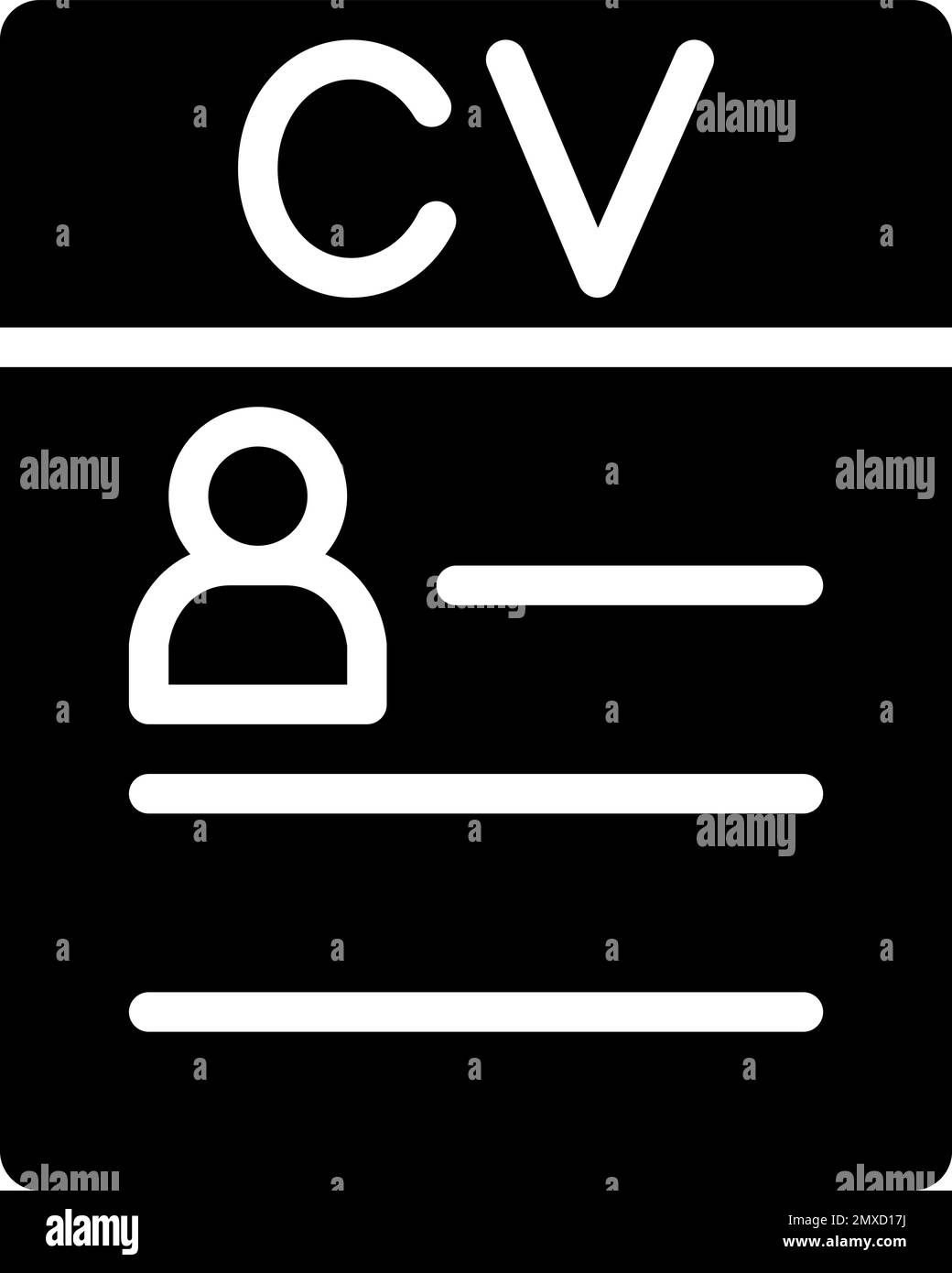 CV black glyph icon Stock Vector