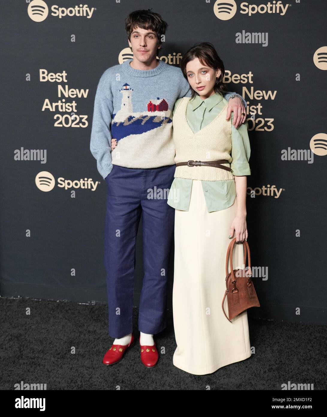 Los Angeles, USA. 02nd Feb, 2023. (L-R) Tucker Pillsbury and Emma Chamberlain arrives at the
