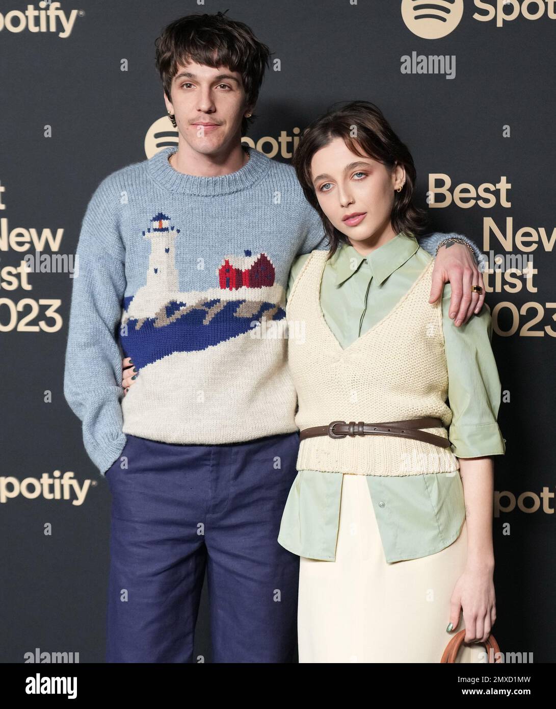 West Hollywood, CA, February 2, 2023. (L-R) Tucker Pillsbury and Emma Chamberlain arrives at the