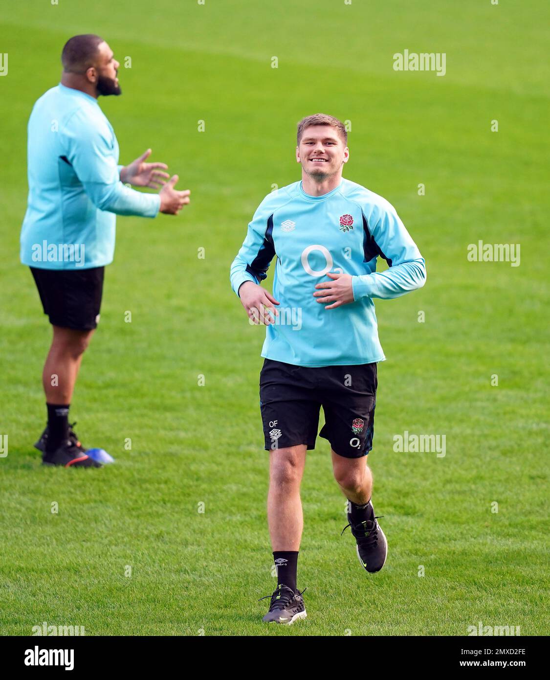 England's Owen Farrell during a Captains Run at Twickenham Stadium ...