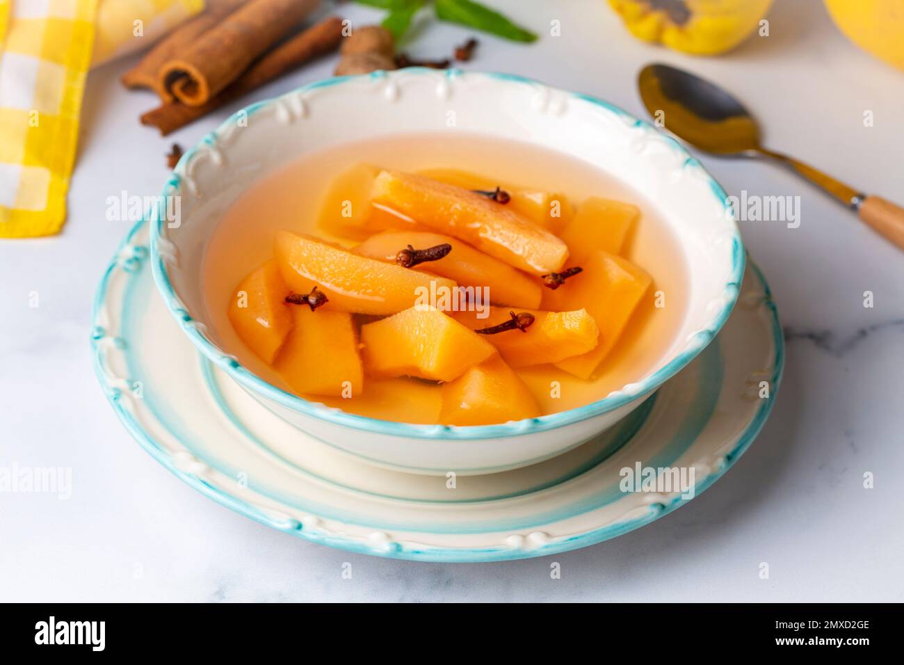Quince compote. Compote or compote is a type of dessert prepared by