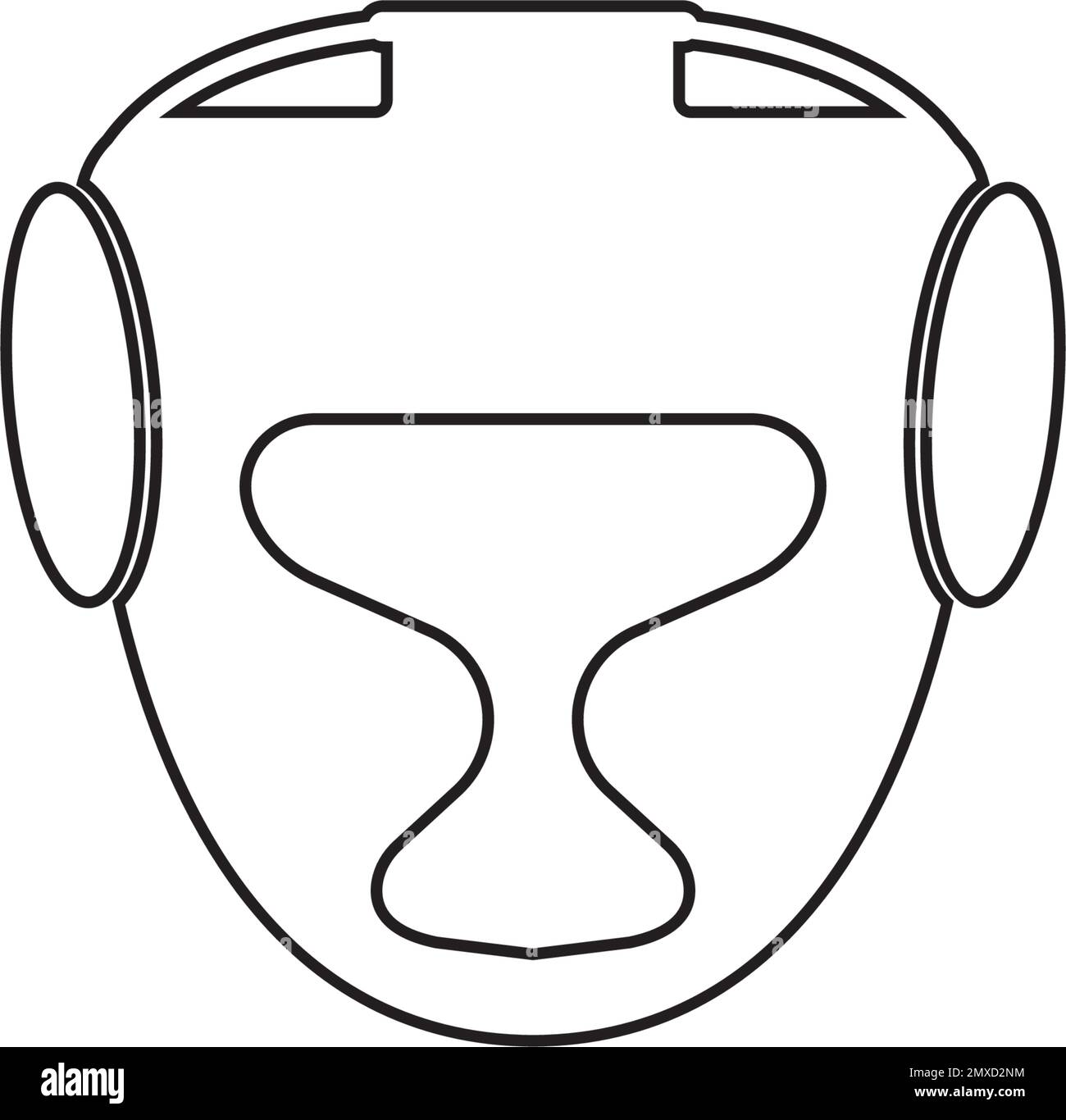 Kick Boxing Helmet Icon Silhouette Illustration flat design Stock