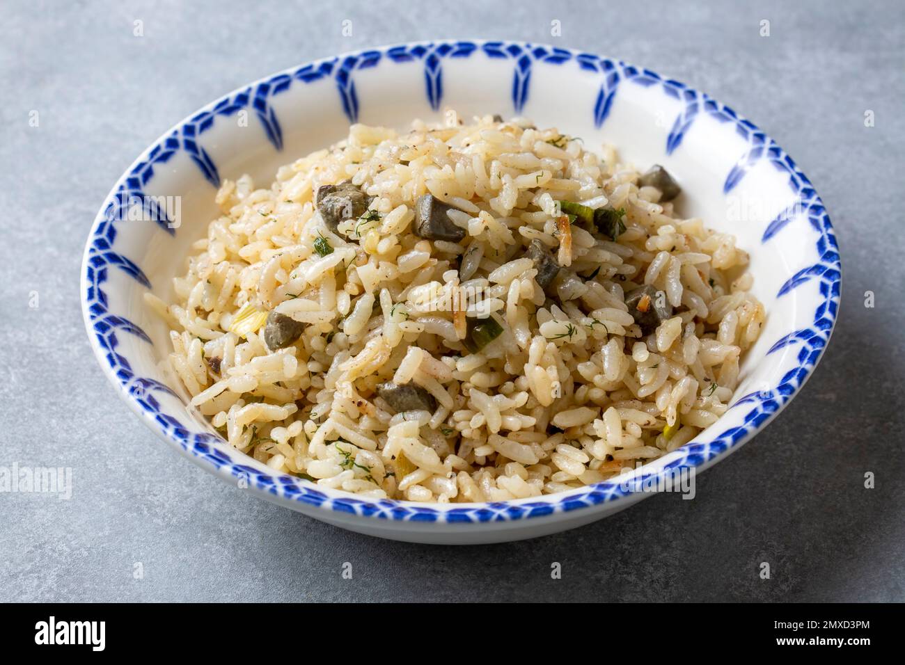 Traditional delicious Turkish food; rice pilaf with pine nuts and