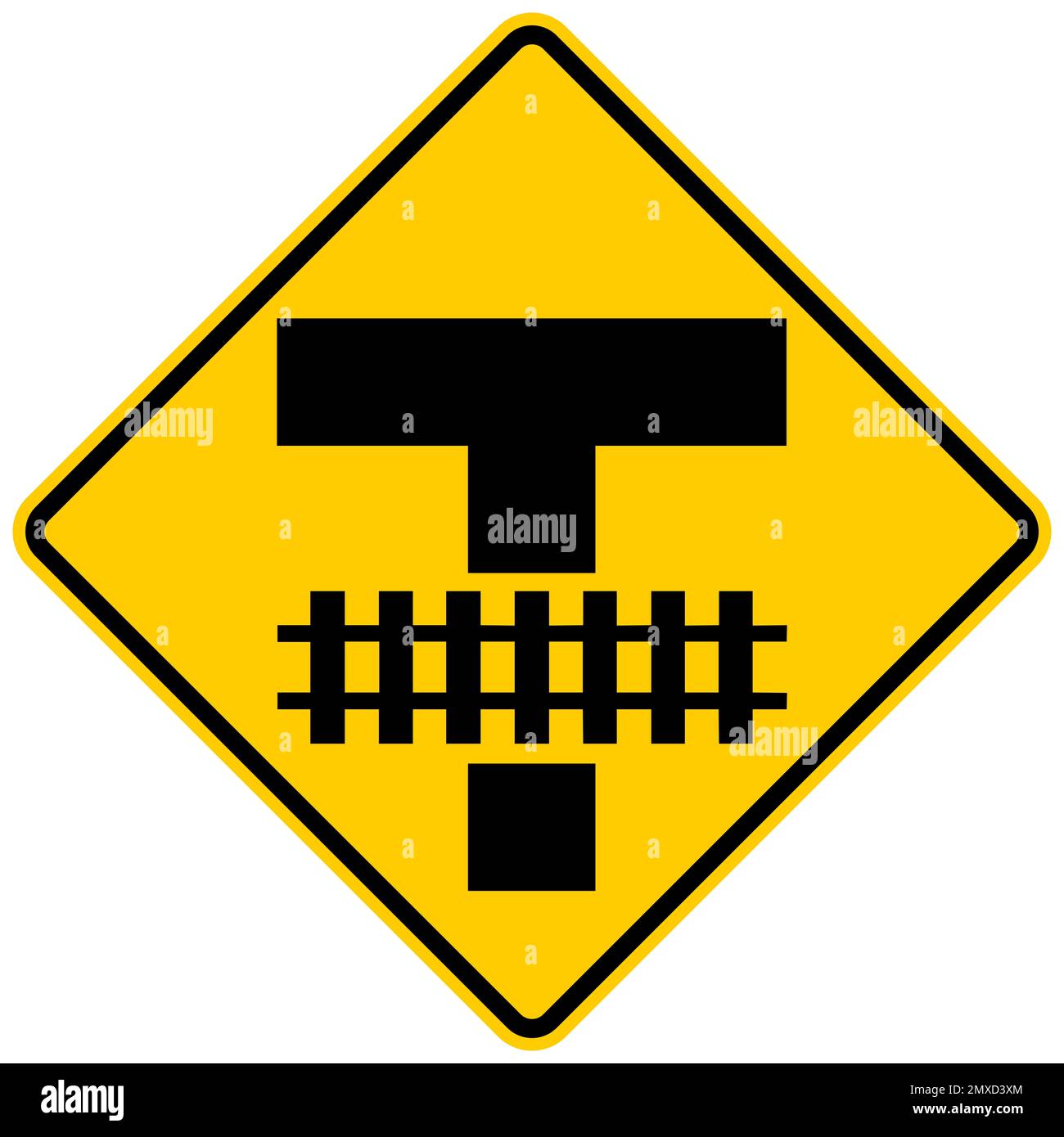 Railroad crossing storage space warning sign Stock Photo - Alamy