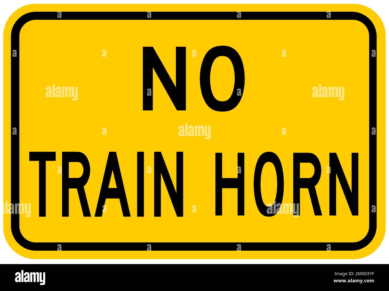 No train horn warning sign Stock Photo Alamy
