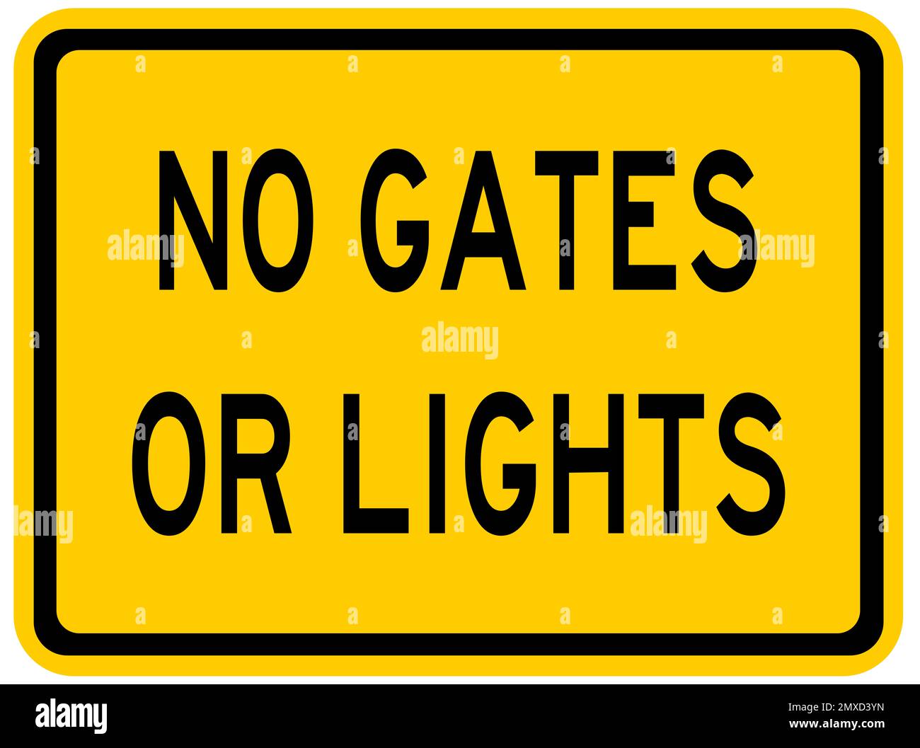 No gates or lights warning sign Stock Photo Alamy